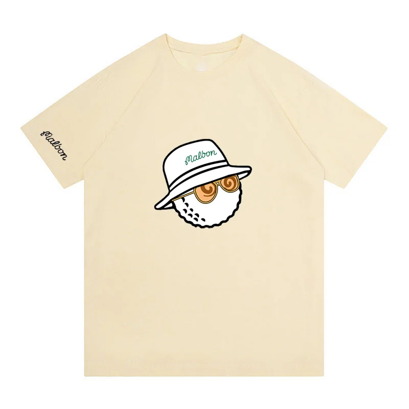 Golf T-Shirt for Men Women 2023 Summer Cotton Golf Top Malbon Golf Bucket Hat Short Sleeve Fashion Couple Loose Golf Clothing