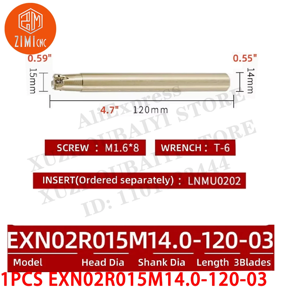 1 шт EXN02R015M14.0-120-03 Индексируемый расточный резец из вольфрамовой стали Держатель