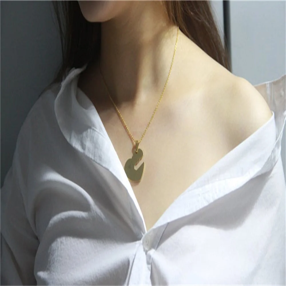 2 Piece Couple Custom Necklace Personalized Heart Key Necklace Stainless Steel Alphabet Name Custom Couple Valentine's Day Gift