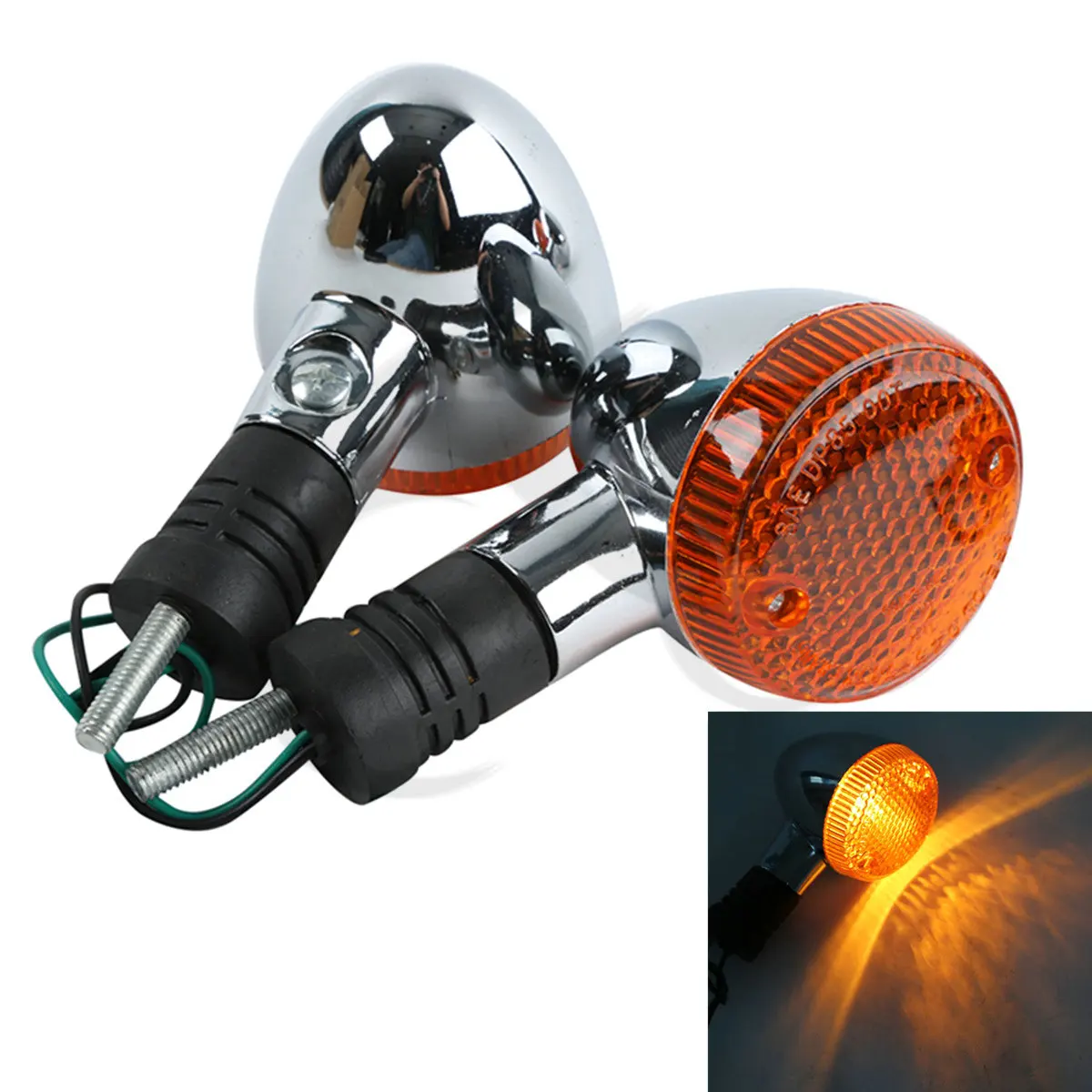 Передний или задний хромированный желтый сигнал поворота для мотоцикла HONDA STEED600 VT400 VT600 VT750 VT1100 VT 400 оранжевый