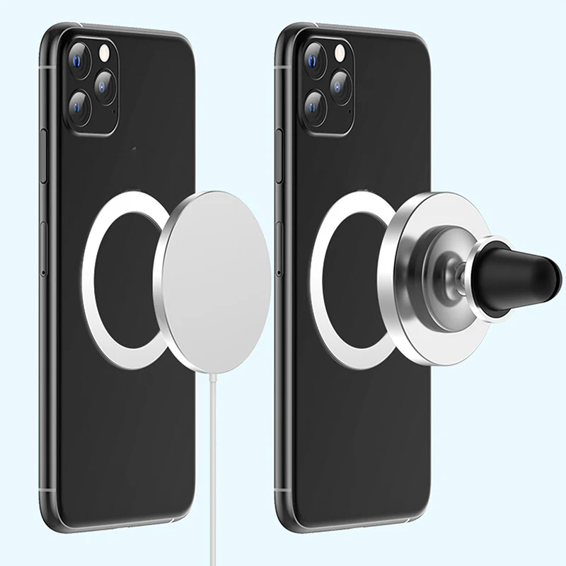 

1 шт. магнитное беспроводное автомобильное зарядное устройство с металлическими кольцами-для мобильного телефона Magsafe Wirele