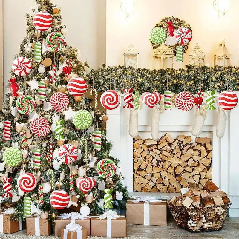 Christmas Tree Candy Hanging Pendant Party Sweet Noel Oranments Merry Decors Happy New Year Supplies