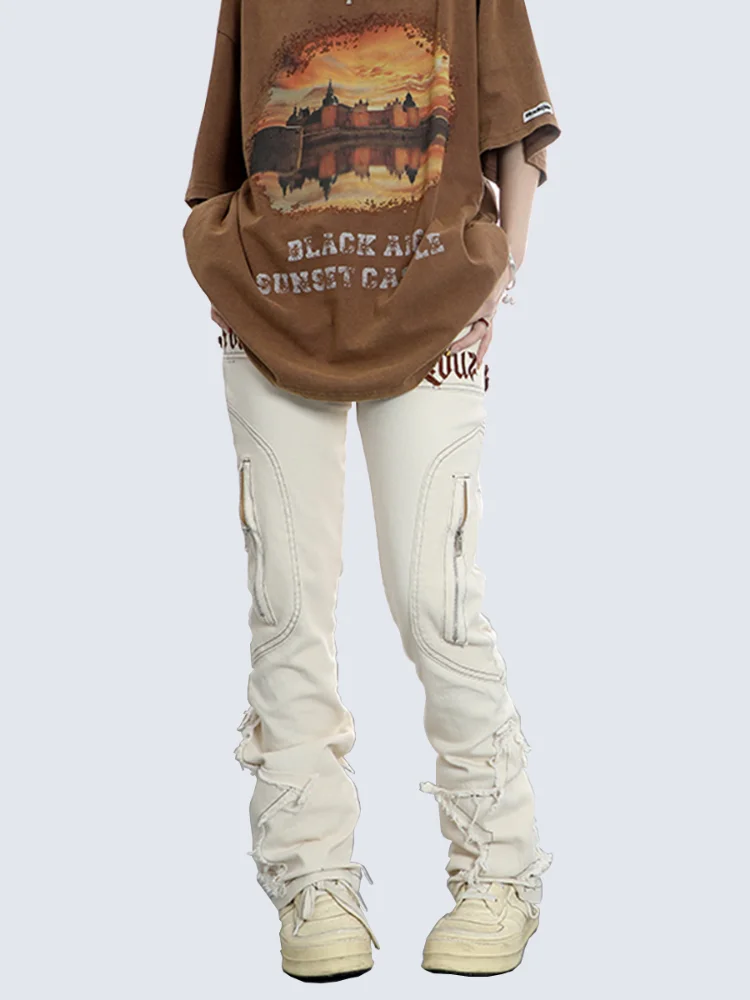 Four Seasons Men Jeans Multi-pocket Personality Patch Patch Trend Fashion New Casual Workwear Streetwear Men Ins Hot Sale JEANS