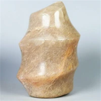 natural sun stone torch crystal energy stone hand carved decoration