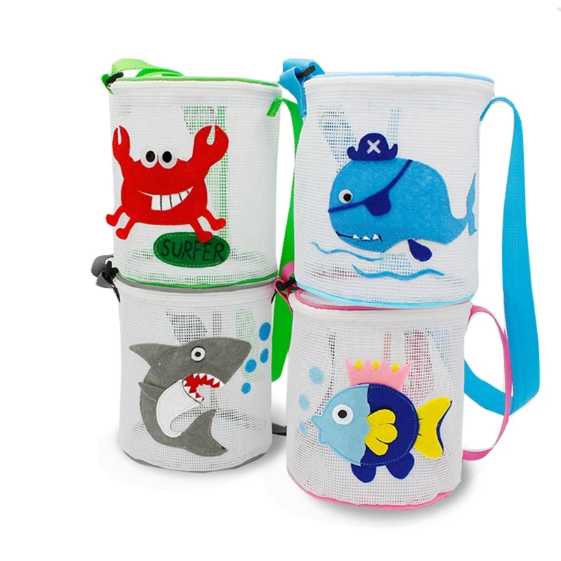 Q6PD Baby Bath Toy 3D Storage Organiser with Adjustable Carrying Straps for Hanging Summer Vacation Shell Bags High Grade Kit