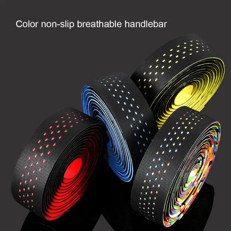 

2 Pieces Bike Handlebar Tape Road Bicycle Anti-slip Silica Gel EVA Shock Absorption Handle Bar Tape Cycling Wrap End Plug