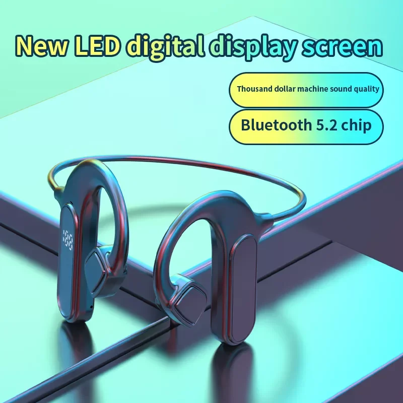 

Bone Conduction Bluetooth Headset LED Digital Display Stereo Sport Sweatproof Bass Wireless Headset Outdoor Sports Accessorie
