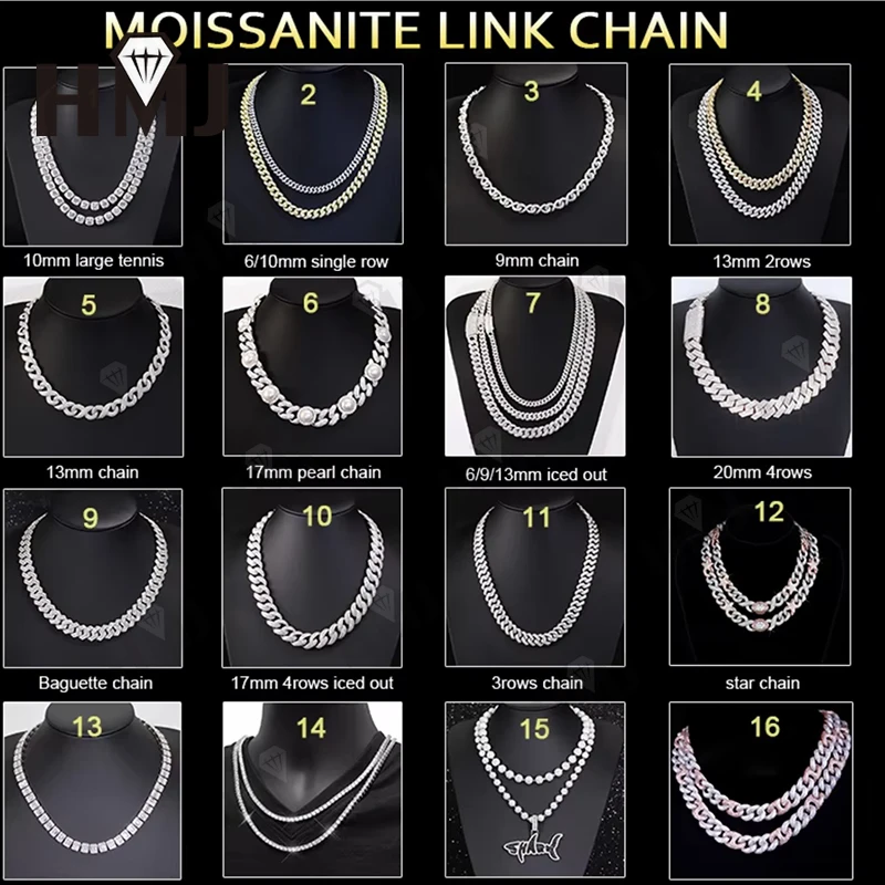 Полноразмерная распродажа браслет с муассанитом 2-6 5 мм ожерелье для женщин