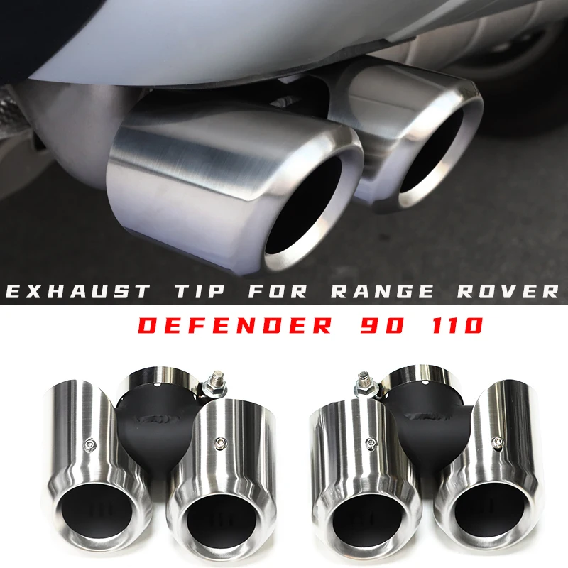 

Dual Exhaust Tips Pipe Rear 304 Stainless Steel Muffler Tip For 2020 2021 Land Rover Defender 90 Defender 110 Exhaust Tip Nozzle