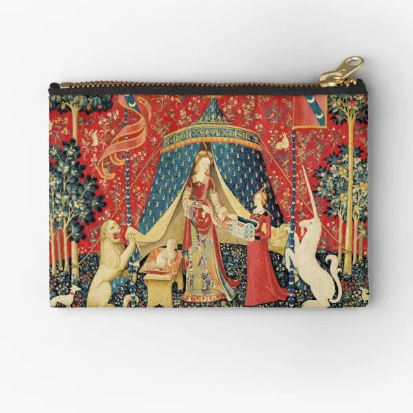

Lady And Unicorn Desire Lion Fantasy Fl Zipper Pouches Wallet Money Cosmetic Bag Socks Women Pure Pocket Storage Men Underwear