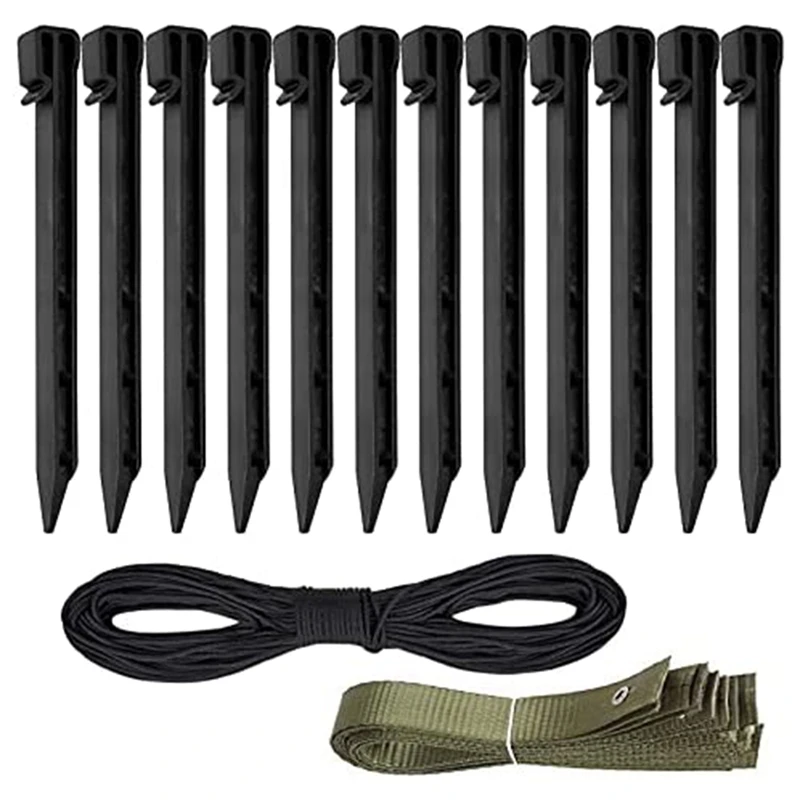 

25 Pcs Tree Staking Kits,Anchoring Tree Stake+Braided Belt+Rope Enough For 4 Young Tree Stake For Straight Up&Fix Plant