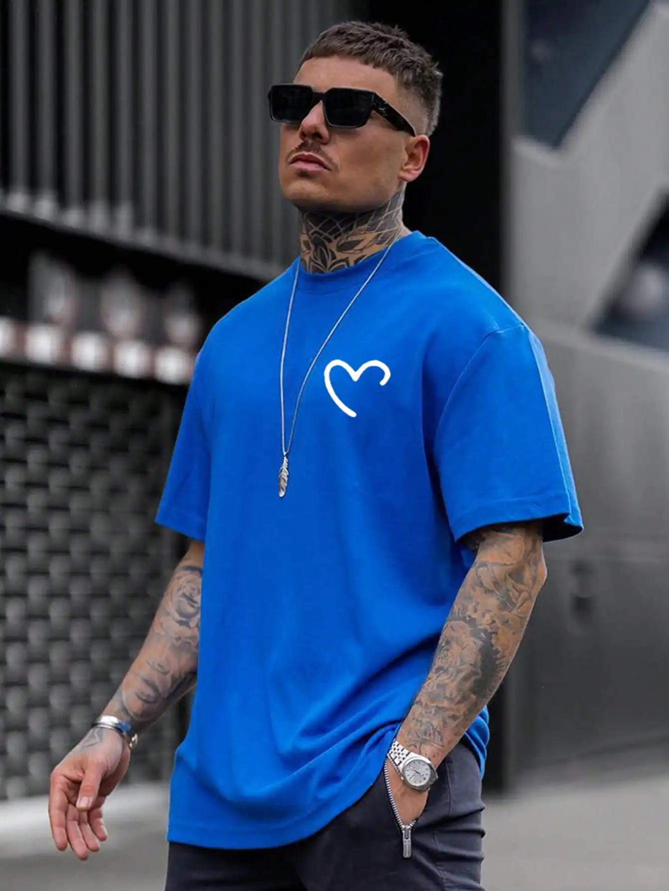 Футболка мужская с принтом Love, простая рубашка с круглым вырезом, сорочка большого размера, хлопковая мягкая дышащая, с принтом Свободная крутая футболка с одеждой