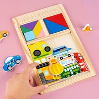 children wooden 3d puzzle tangram cartoon animal car jigsaw early educational development intellectual wood toys for baby gifts