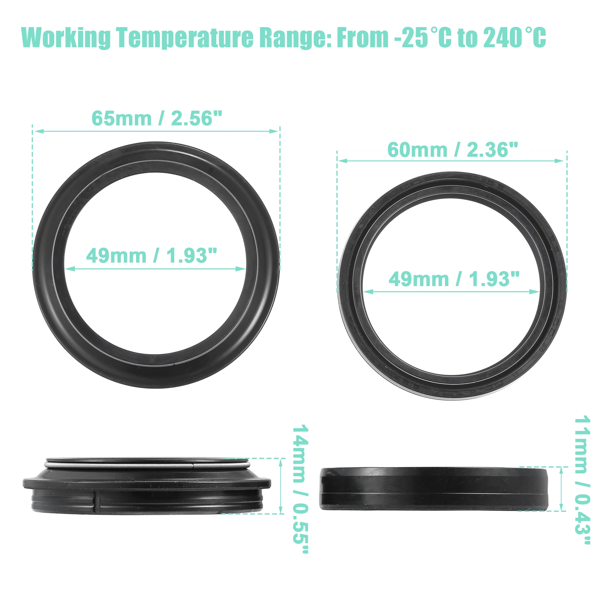 Передняя вилка мотоцикла Motoforti 49 мм x 60 11 уплотнение от удара и пыли для KAWASAKI KLX400