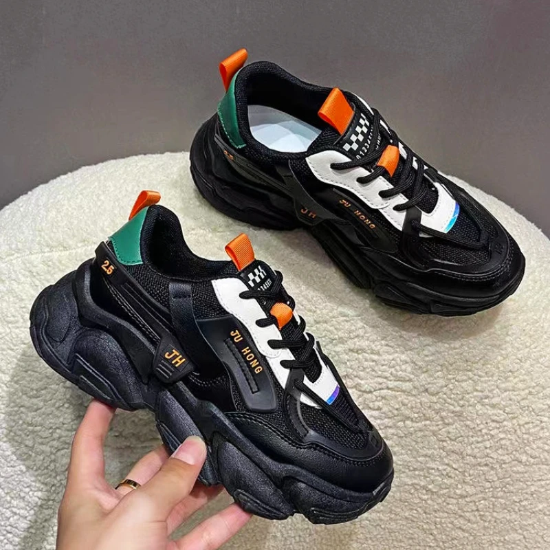 

Кроссовки женские на толстой подошве, дышащие, Вулканизированная подошва, удобная повседневная обувь для спортзала и бега