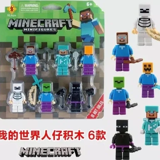Фото Конструктор Minecraft, 6 шт., новинка, Мой мир, Хим, Сущность 303, Хищник, Увядший монстр из красного камня, Железный марионеточный человек, сборный блок своими руками №4