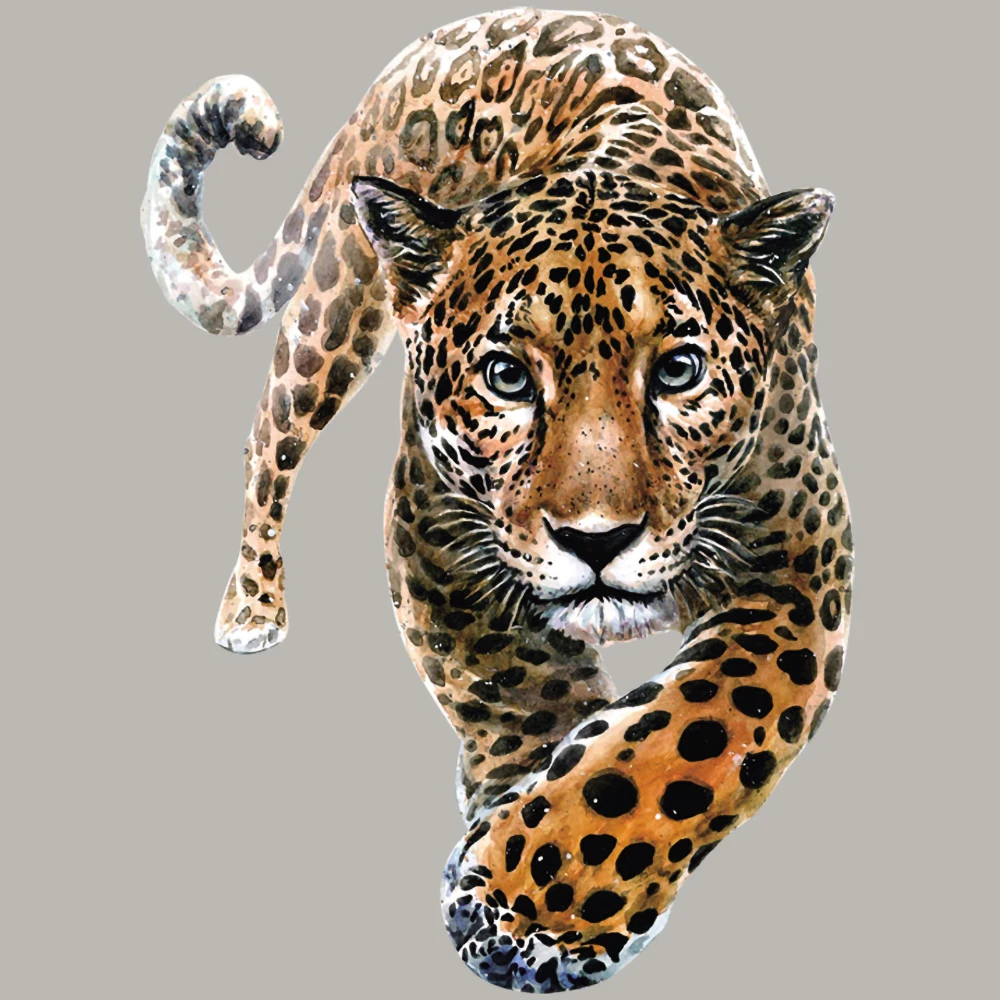 

Евро-американский стиль 3D леопардовый теплоперенос горячей штамповки DIY Футболка украшение Горячая Живопись высокая эластичность водостойкость