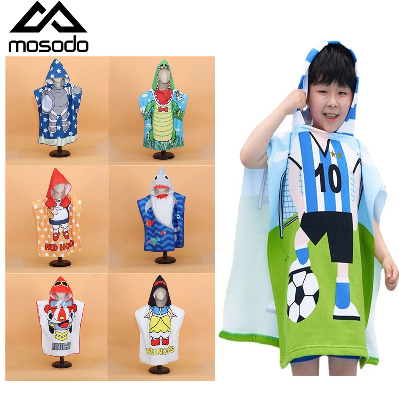 

Mosodo Swimming Towels For Kids Bath Towel Children Microfiber Hooded Beach Towel Cartoon Bathing Washcloth Baby Bathrobe Cloak