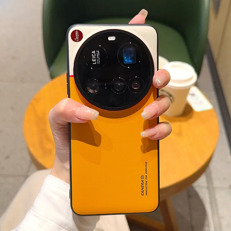 Фото Чехол для Xiaomi 15, 14, 13, 12S, ультраконтрастный цвет, матовая кожа, защита объектива, мягкая ручка для телефона, задняя крышка №3