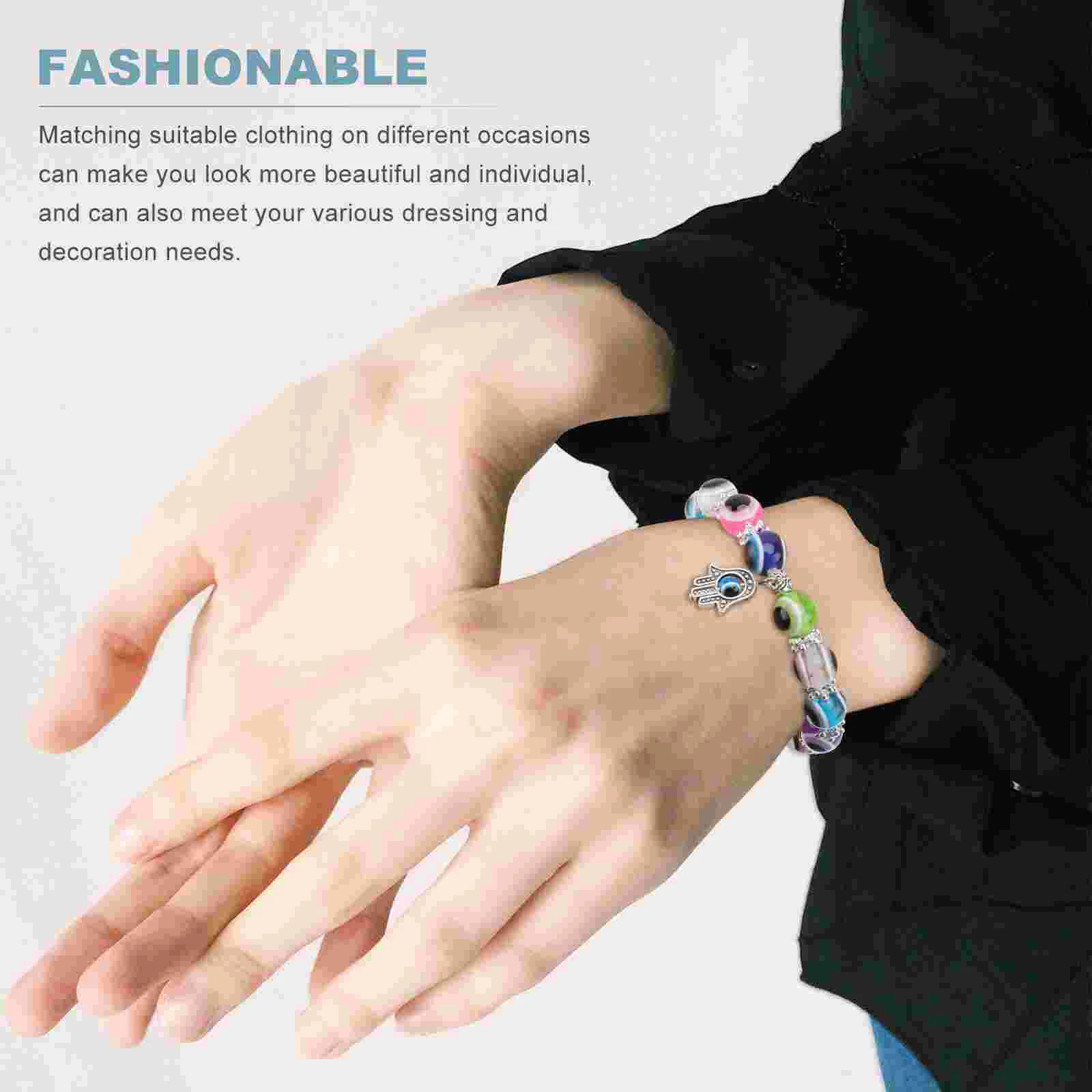 ки bransoletki dla kobiet kreatywne niebieskie oko koralik elastyczna biżuteria w stylu vintage