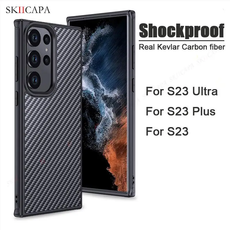 

Чехол из углеродного волокна для Samsung S23 Ultra S23 Plus