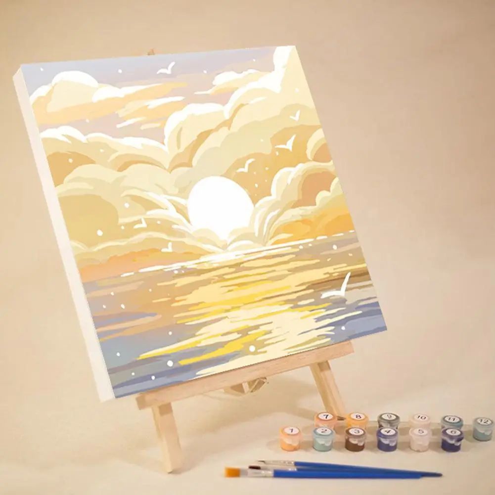 

Paint By Numbers For Adults Framed Flowers Easy DIY Acrylic Oil Painting On Canvas For Beginner Teens With Frame For Home D H0S5