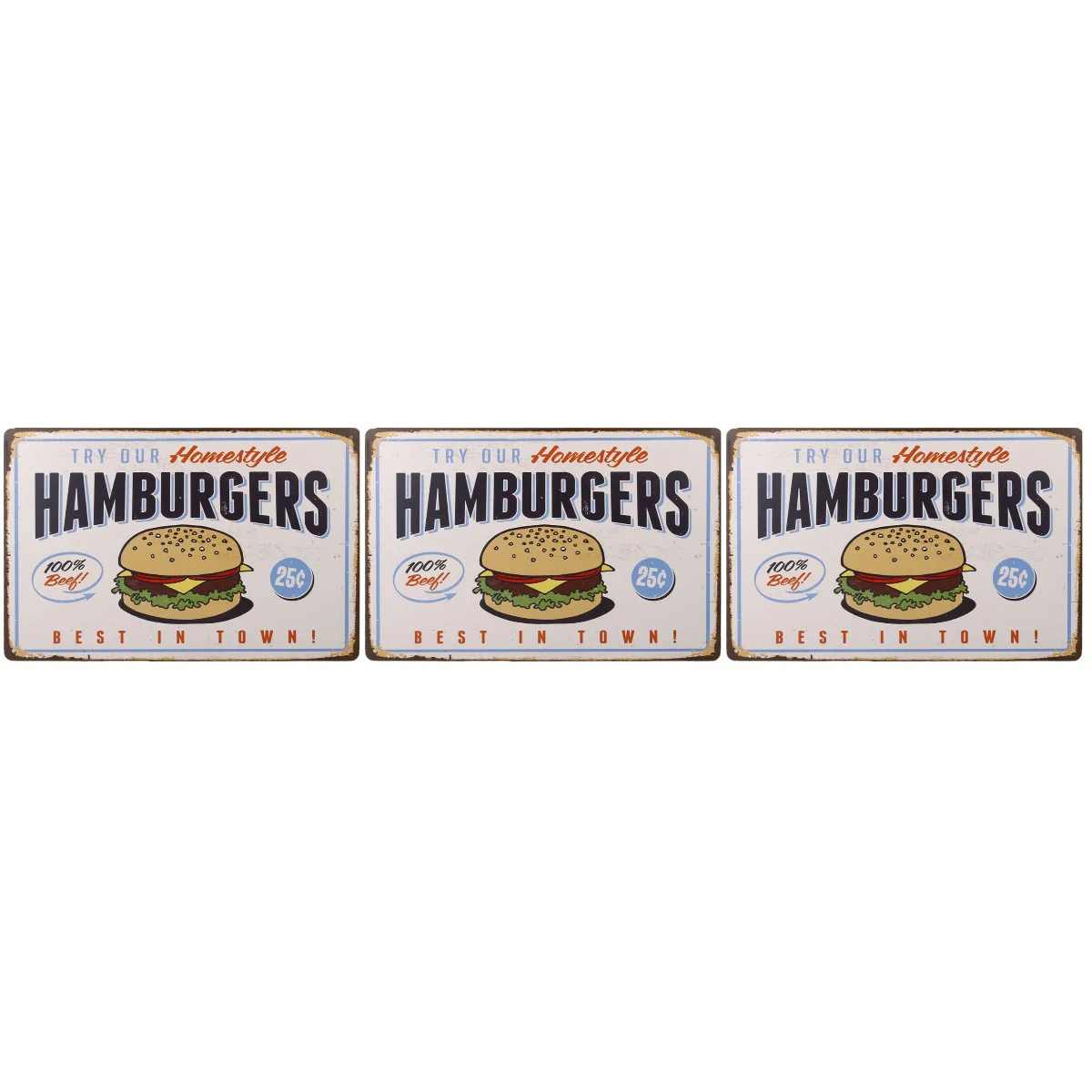 

3 PCS Kitchen Vintage Signs Vintage Decor Kitchen Tin Sign Tin Kitchen Signs Outdoor Sign Coffee Burger Tin Sign