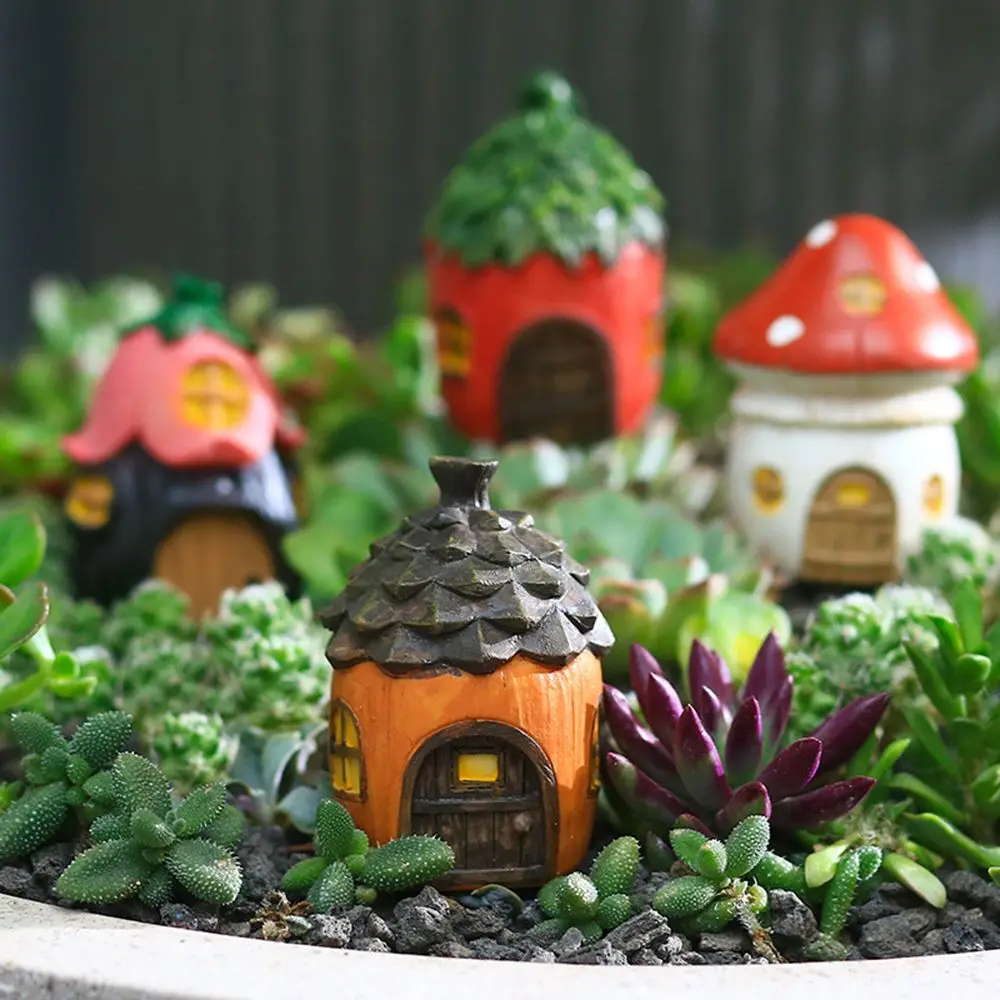 

Decoration Mini Sculpture Mushroom Flower Pinecone House Garden Mushroom Outdoor Resin Decoration Mushroom Figurines