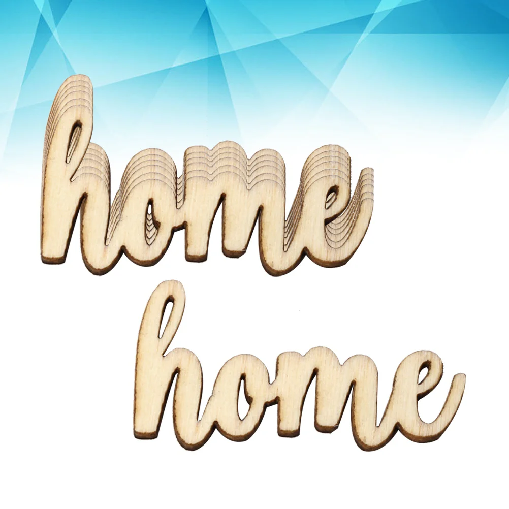 

Wood Home Sign Piece Wedding Wooden Decorative Wreath Signs Letter Unfinished Letters Hanging Decor Slice