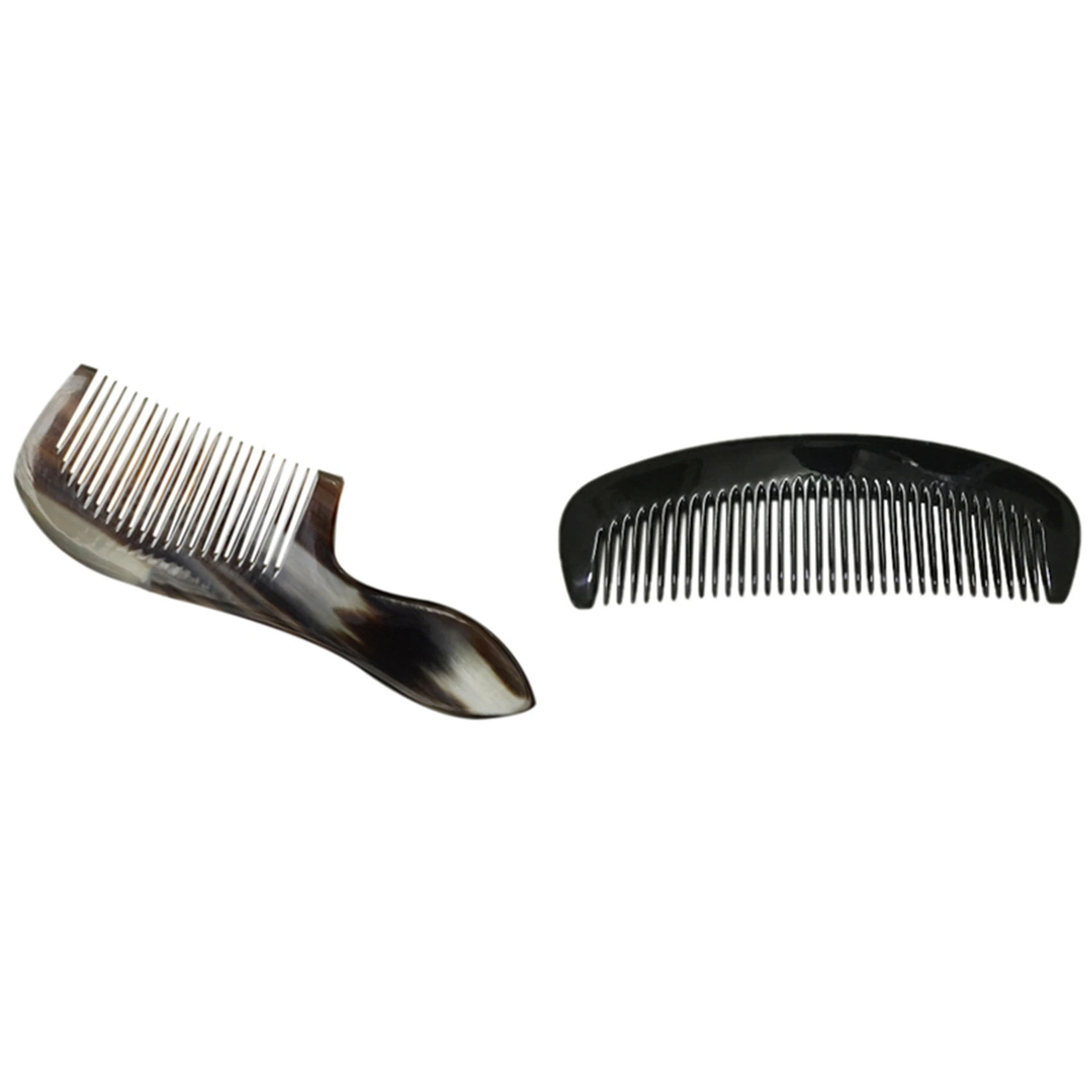 

1x Natural Black Buffalo Horn Comb & 1PC Handle Horn Comb Natural Grain Road Small Yak Horn Comb 2