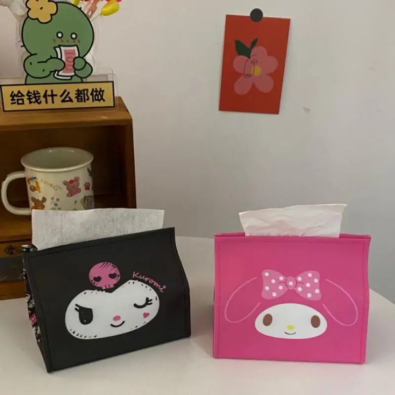 

Kuromi аниме мультфильм насосная бумажная коробка Милая Sanrio Mymelody Настольный украшения для дома коробка салфеток Kawaii сладкий подарок на день р...