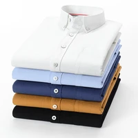 pure cotton white oxford solid long sleeve camusa casual regular fit male fashion mens shirt
