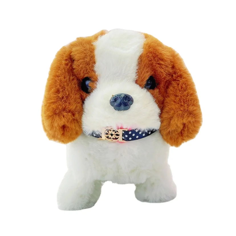 

Fashion electronic battery operated plush walking and barking dog cute bedtime toys