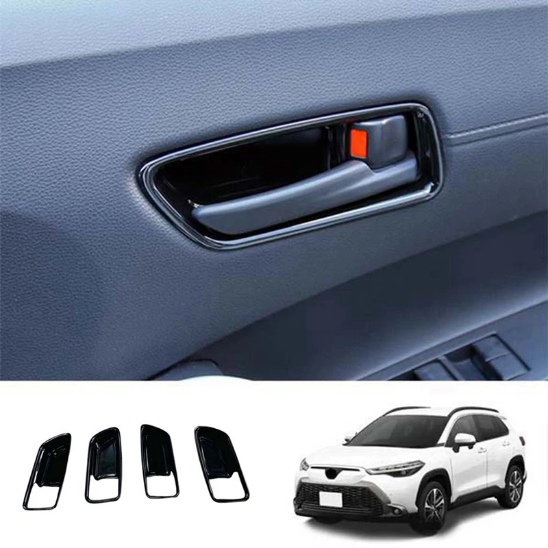 

4Pcs Interior Mouldings Door Handle Bowl Panel Decoration Cover Trim For Toyota Corolla Cross 2021 2022 RHD