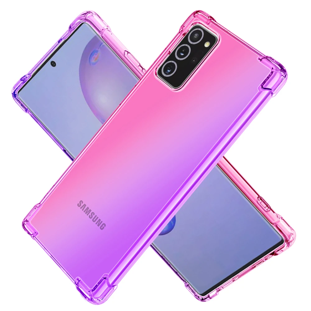 

For Samsung Galaxy Note 20 Ultra Case,Slim Gradient Flexible Soft TPU Airbag Anti-Drop Phone Case for S22 S21 S20 FE Note 10 9 8