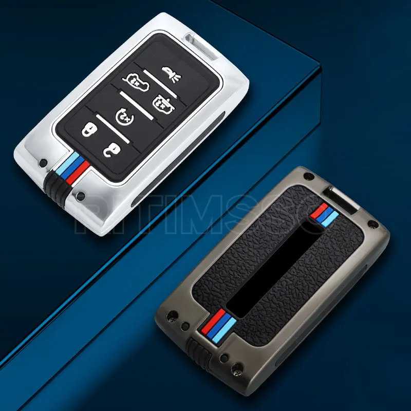 Zinc Alloy+Silica Gel Car Keyless Fob Cover Case For Jeep Grand Cherokee Wagoneer 2021 2022 for DODGE Remote 4 5 6 Button Holder