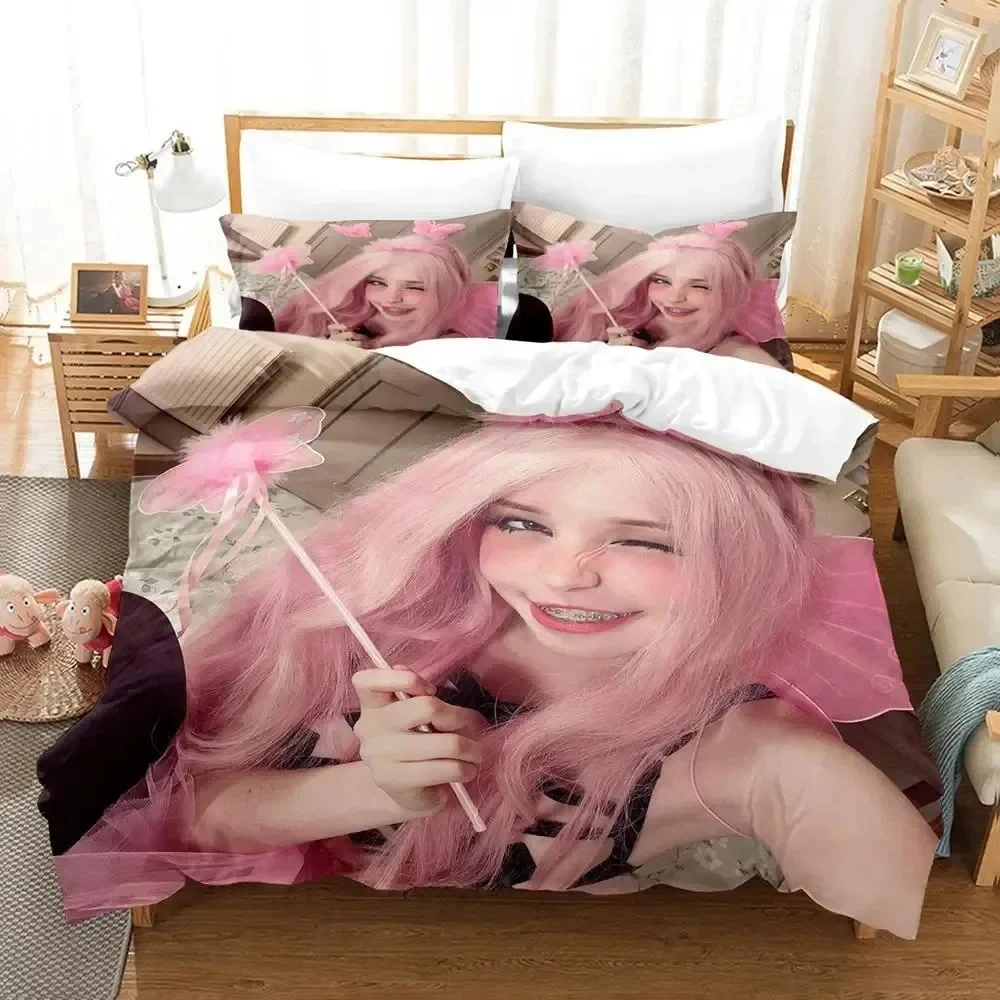 Комплект постельного белья Belle Delphine с 3D принтом пододеяльник наволочка одеяло