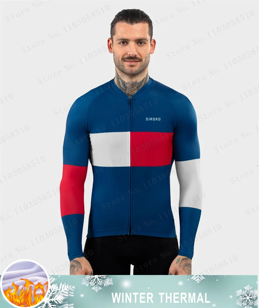 Siroko зимний велосипедный трикотаж с длинными рукавами термофлисовая одежда для