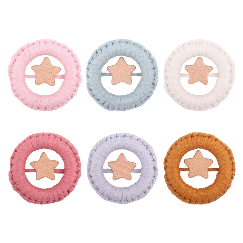 

Crochet Cotton Pacifier Handshake Ring for Infant Teething Relief Baby Chewing Gift Toddler Boy Girl 3Month+ Rattle Toys