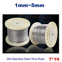 235metres steel wire rope cable clothesline lifting crane 304 stainless steel rope line soft 719 diameter 1mm5mm rustproof