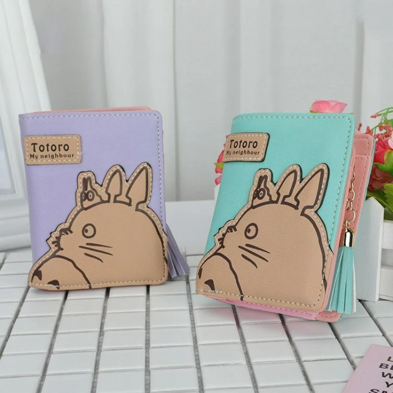 

Ghibli Totoro Large Capacity Short Wallet Cartoon Coin Purse Portable ID Card Holders Kawaii Key Storage Bag