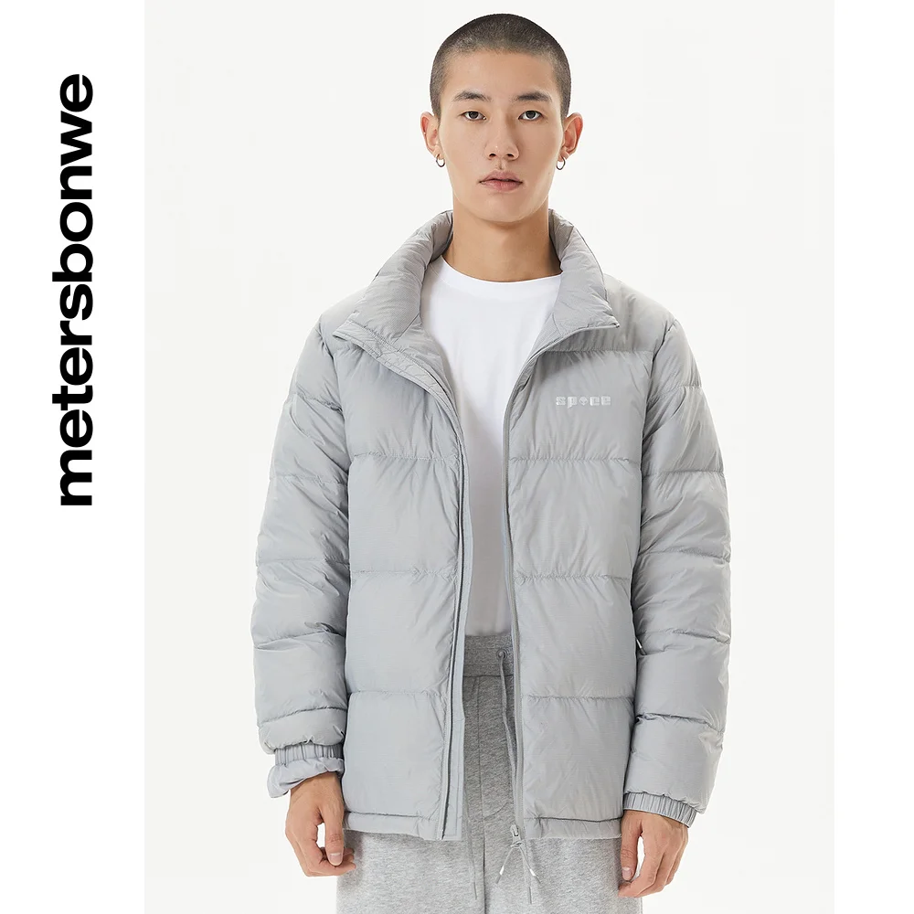 Metersbonwe Stand-up Collar Down Jacket Men Winter Warm 90% Gray Duck Down Men Anti-snow  Down Coat Brand Outerwear Warm Coat