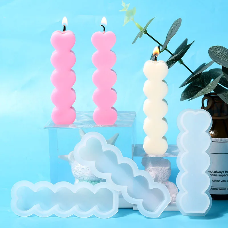 

Romantic Hearts Silicone Moulds DIY Candles Scented Home Decor Super Soft Candle Molds Soap DIY