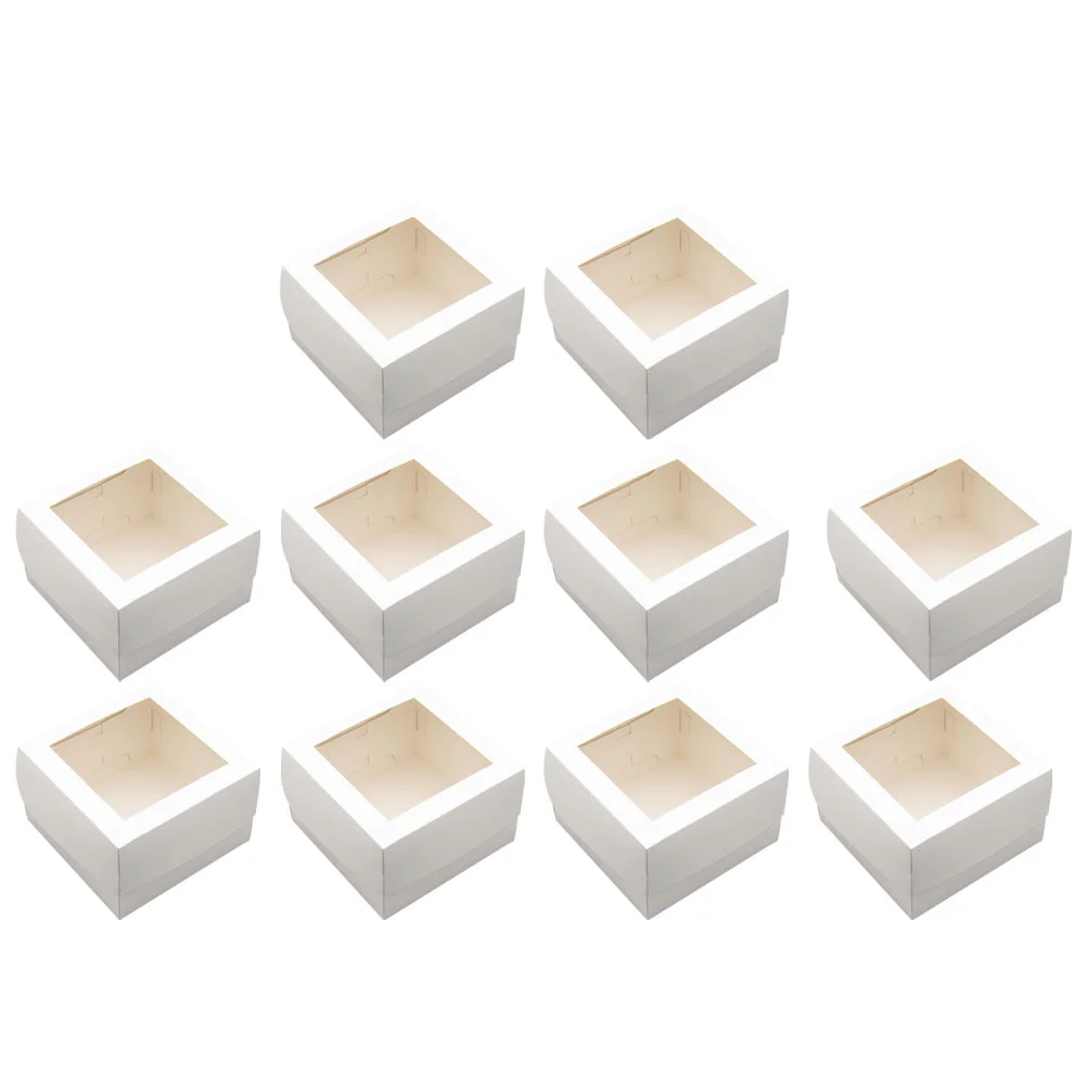 

Box Boxes Packaging Cake Cupcake Mousse Dessert Holder Clear Paper Baking Gift Cookie Donut Muffinswrapping Party Muffin Window
