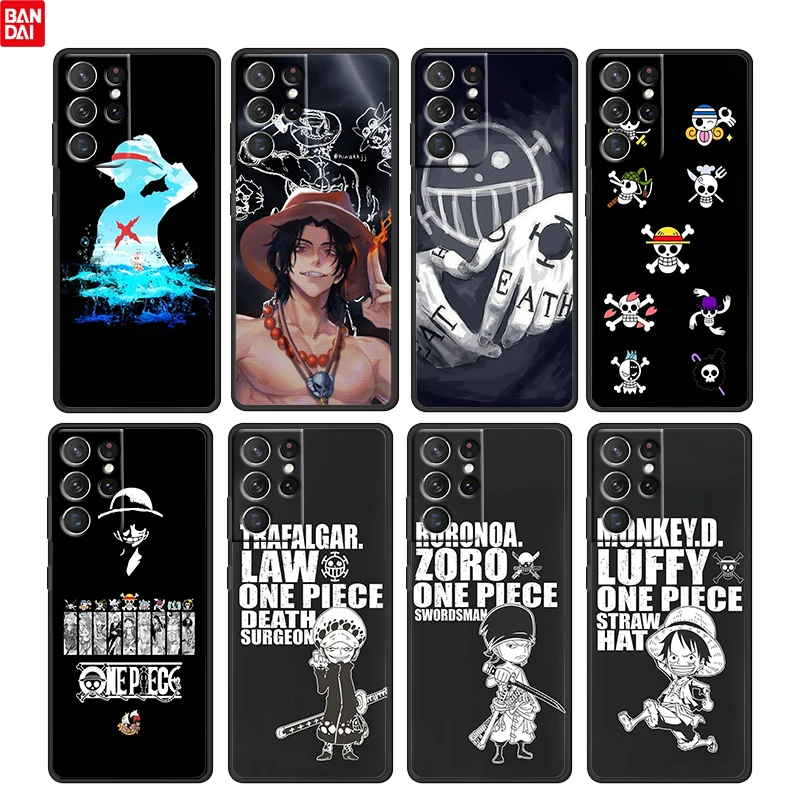 

Hot Anime One Piece Cool For Samsung Galaxy S22 S21 S20 Ultra Plus Pro S10 S9 S8 S7 4G 5G Soft Black Phone Case Funda Coque Capa