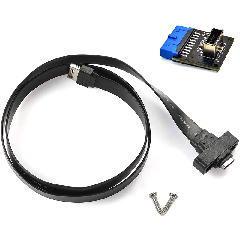 

USB 3.1 Type C Front Panel Header Extension Cable 50 cm, USB 3.1 Type E to USB 3.1 Type C Cable,Gen 2 10 Gbps Cable