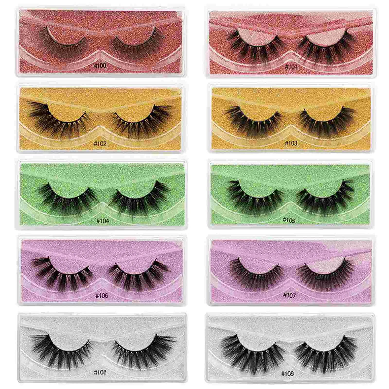 

10 Pairs False Eyelashes Practical Durable Supply Tool Accessory for Lady Female