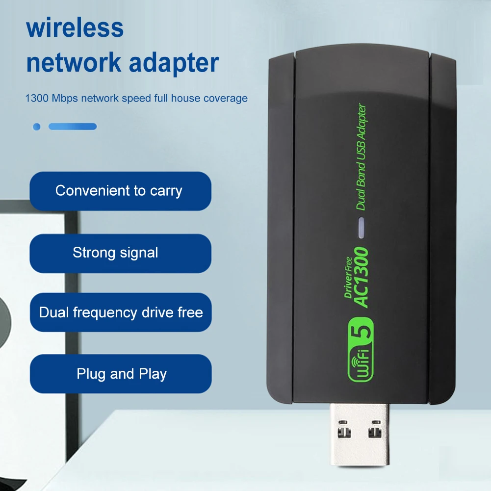 

Беспроводной USB-адаптер 1300 Мбит/с, 2,4-400 Мбит/с
