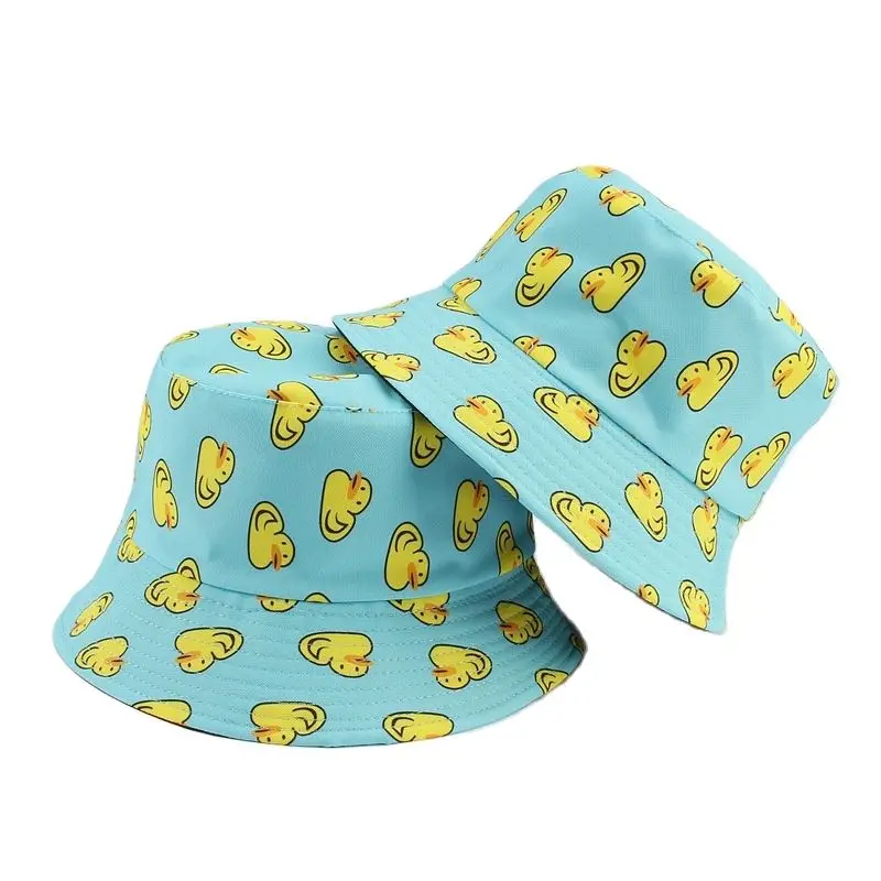 

LDSLYJR 2022 Cotton Cartoon Animals Print Bucket Hat Fisherman Hat Outdoor Travel Sun Cap For Men And Women 12