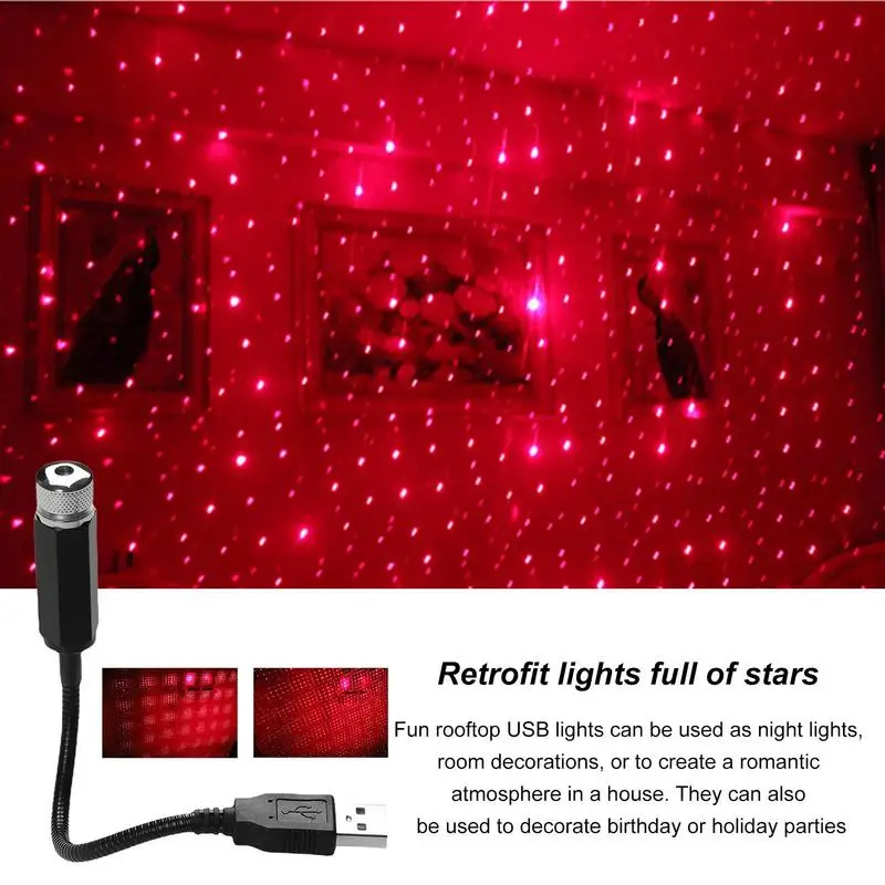 USB-светильник Автомобильный звездный проектор Автомобильные потолочные